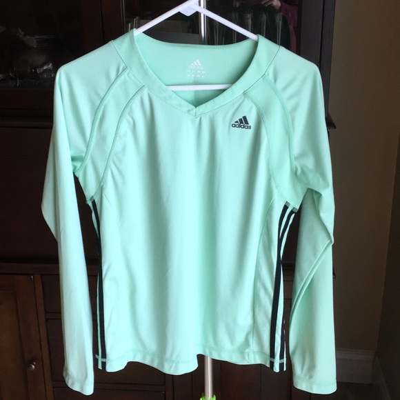 Adidas Women’s Long Sleeve Mint Green Top Medium